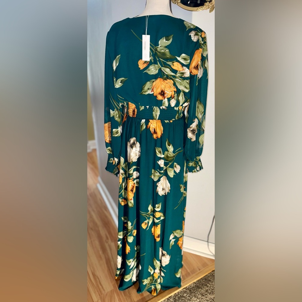 Baltic Born Teal Maxi Dress with Yellow & Cream Floral Print - Picture 2 of 14